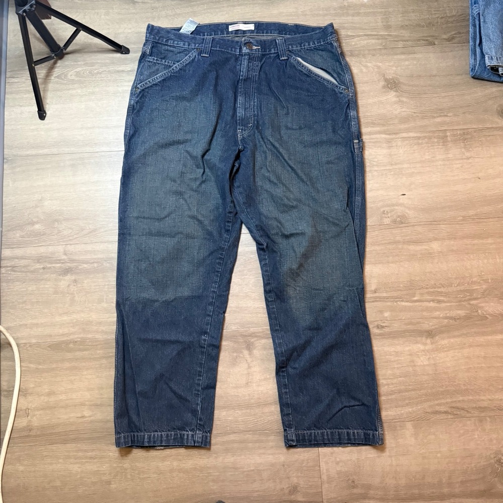 Signature by Levi Strauss Carpenter Jeans Mens 40x29 Blue Denim Utility Pants